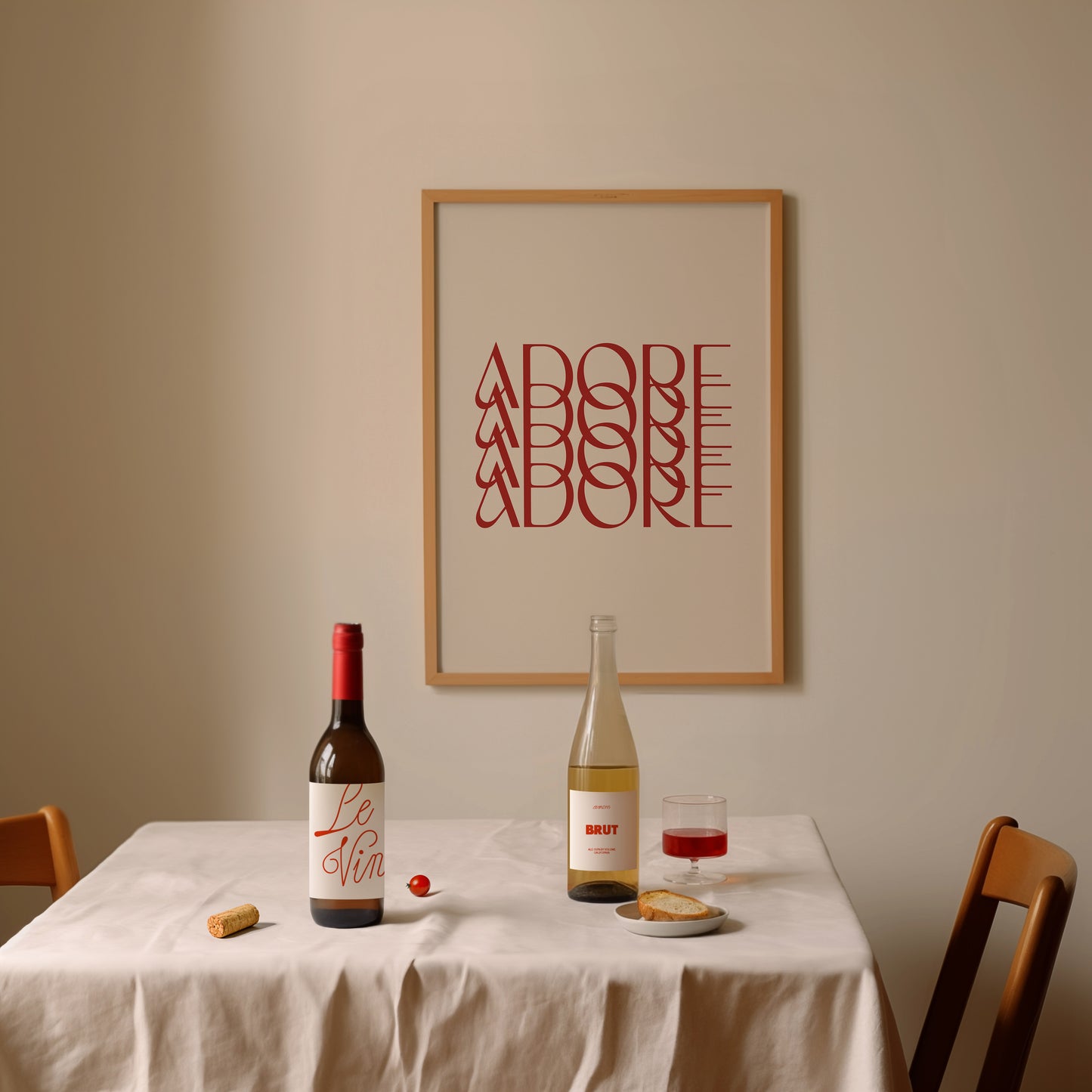 Adore - Beige Art Print