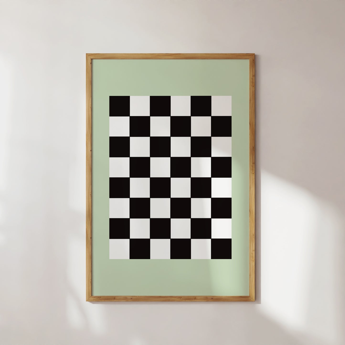 Green Bordered Checkered Art Print