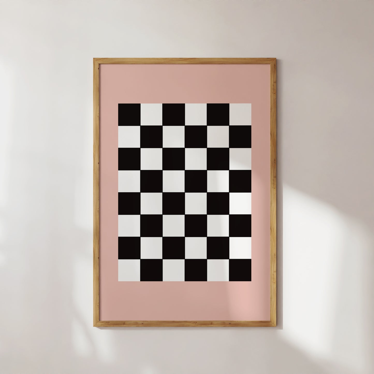 Pink Bordered Checkered Art Print