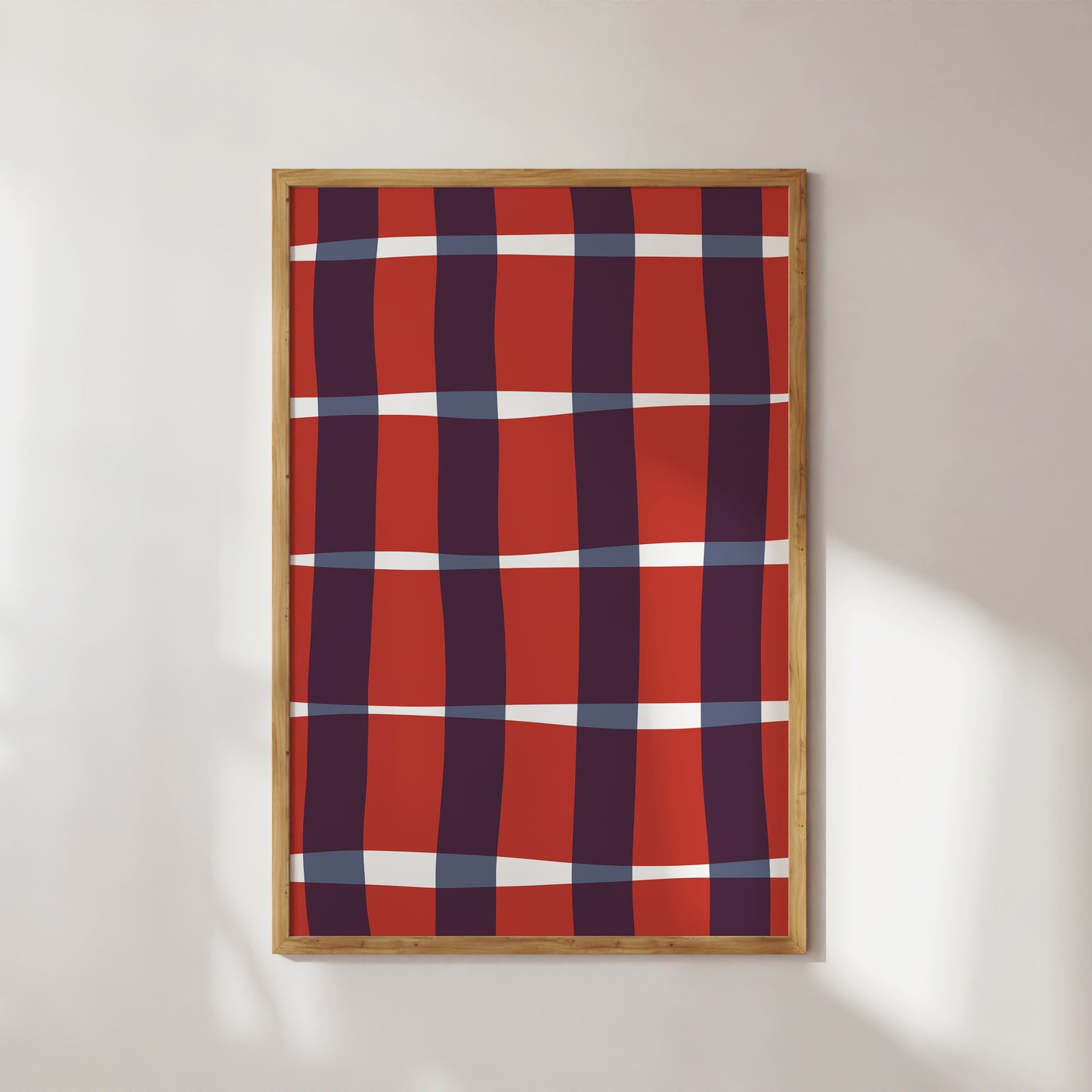 Red Blue Striped Art Print