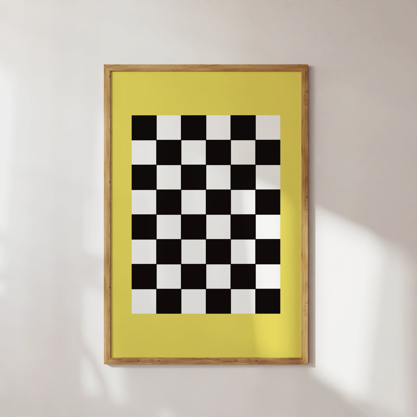 Yellow Bordered Checkered Art Print