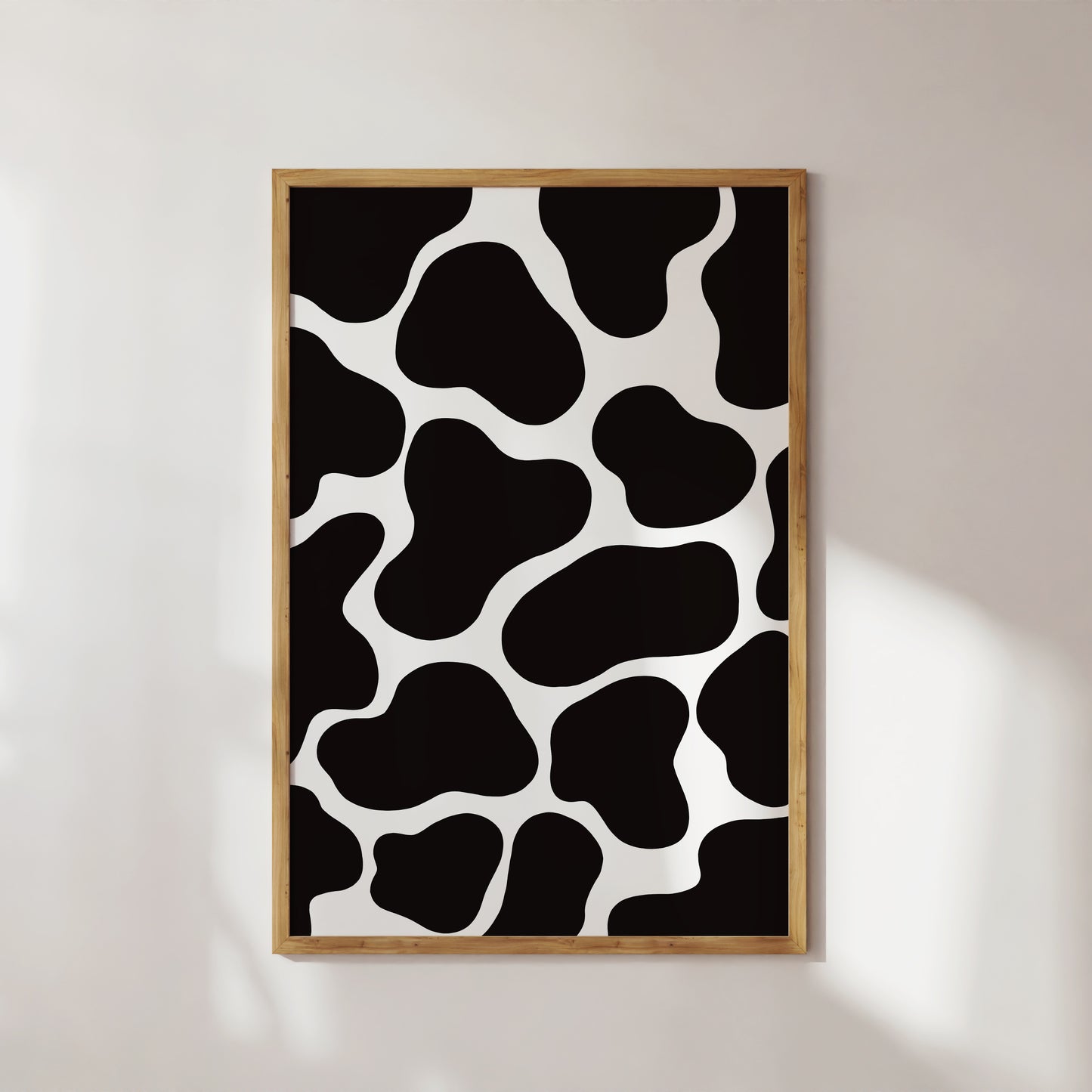 Black and White Cow Pattern Art Print