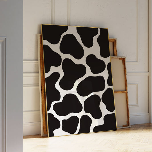 Black and White Cow Pattern Art Print