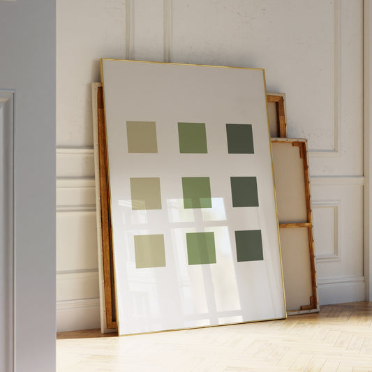 Green Color Blocks Art Print