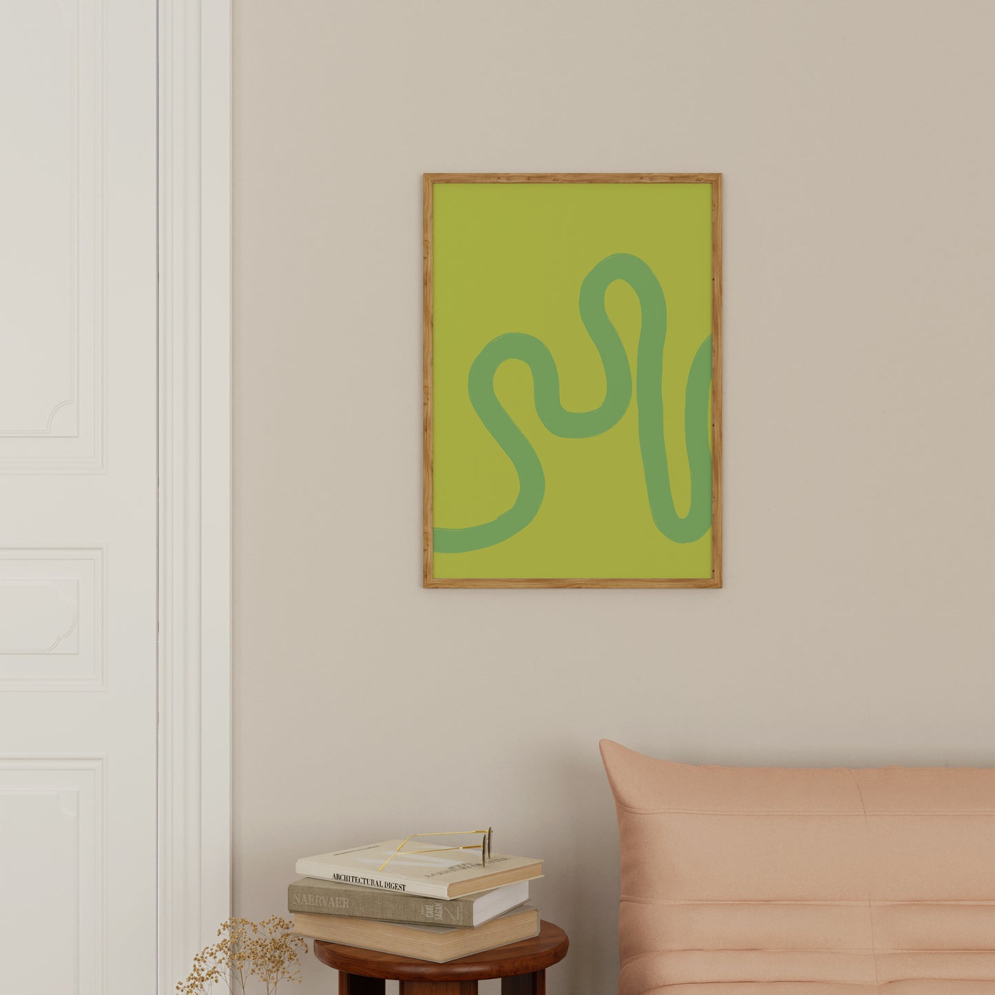 Neon Green Lined Art Print