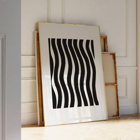 Black and White Striped Art Print