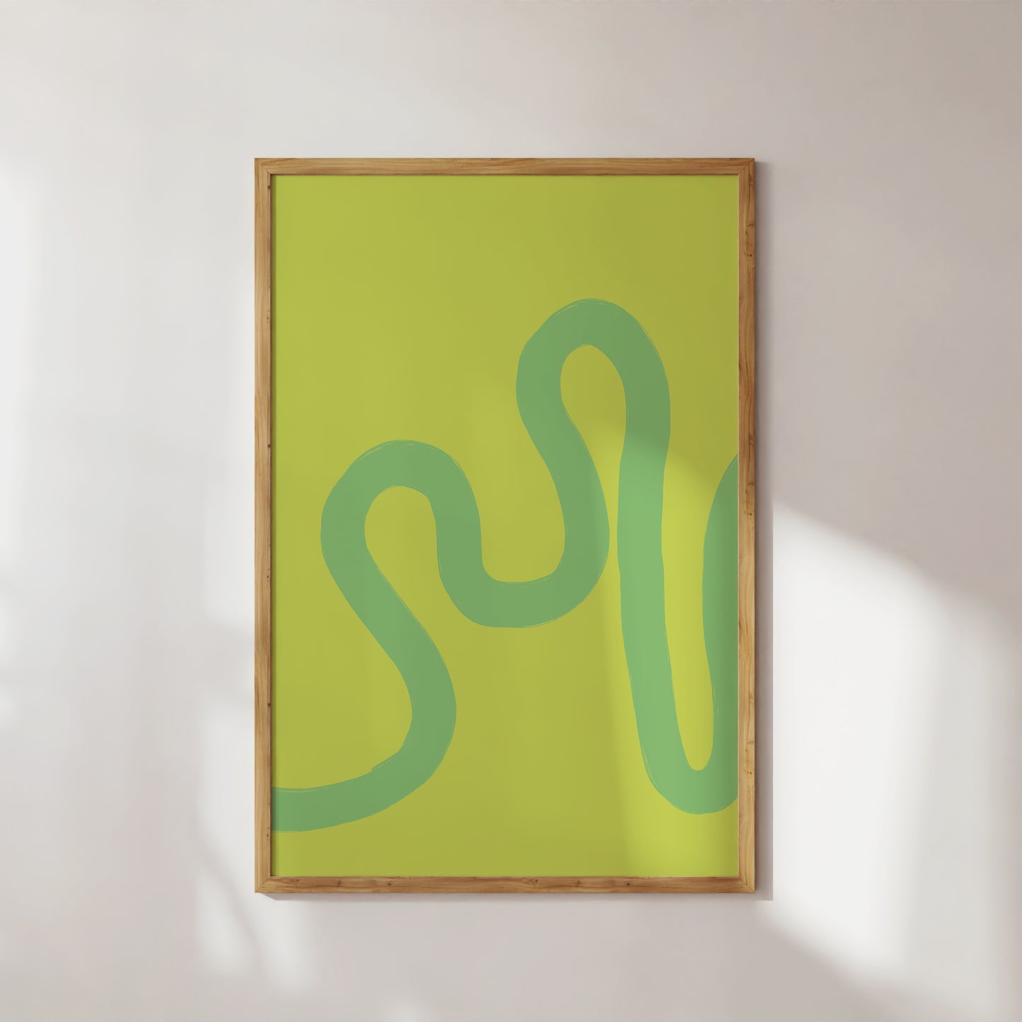 Neon Green Lined Art Print