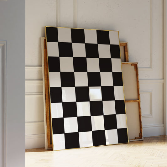 Black and White Checkered Art Print