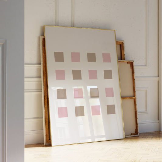 Pink Beige Color Blocks Art Print