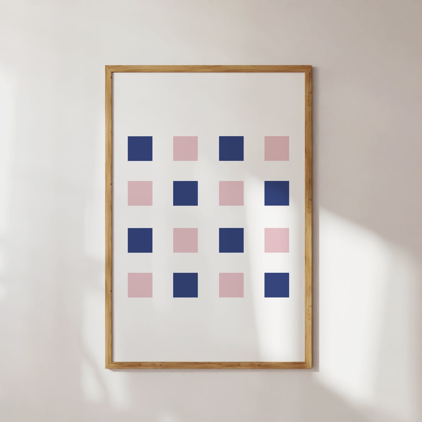 Blue Pink Color Blocks Art Print