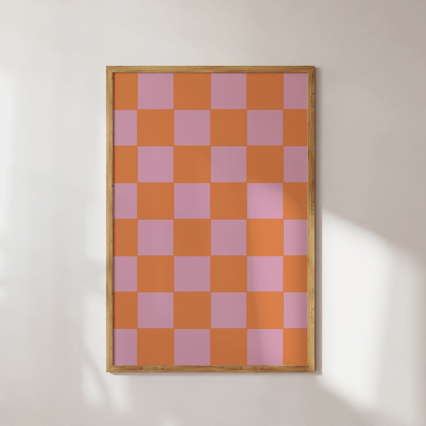 Orange and Lilac Checkered Art Print