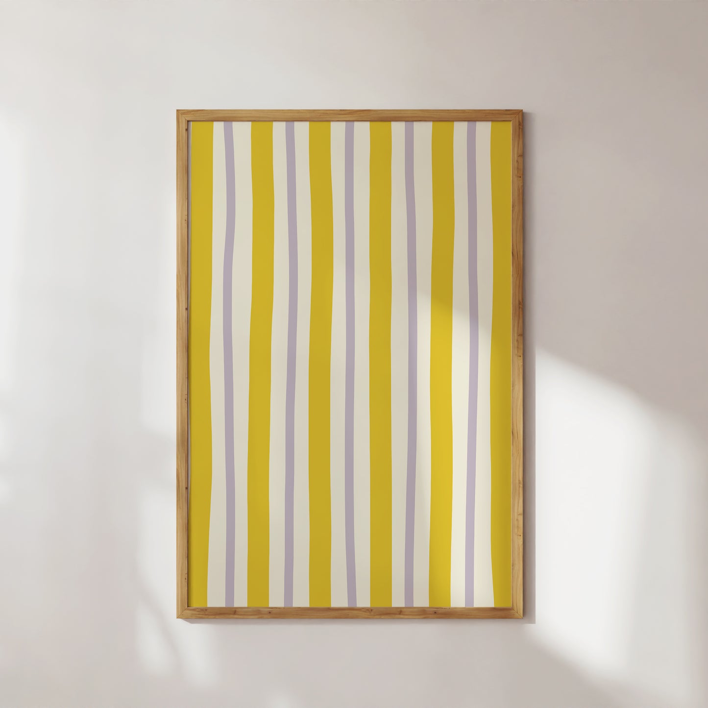 Yellow Lilac Striped Art Print