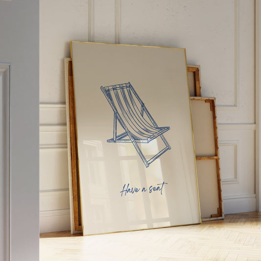 Have a Seat - Blue Marine Art Print